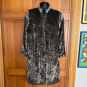 Oh Metallic Velvet Shirt Dress